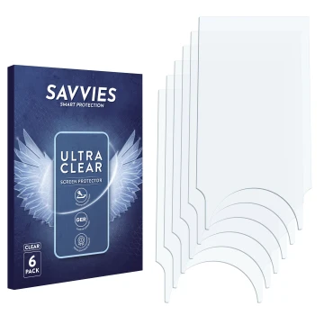 Face avant d’un emballage produit avec le logo de la marque Savvies. À côté se trouve la protection d’écran correspondante.