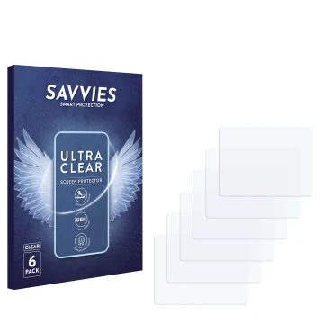 Face avant d’un emballage produit avec le logo de la marque Savvies. À côté se trouve la protection d’écran correspondante.