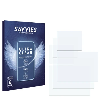Face avant d’un emballage produit avec le logo de la marque Savvies. À côté se trouve la protection d’écran correspondante.