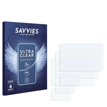 Face avant d’un emballage produit avec le logo de la marque Savvies. À côté se trouve la protection d’écran correspondante.