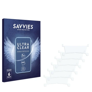 Face avant d’un emballage produit avec le logo de la marque Savvies. À côté se trouve la protection d’écran correspondante.