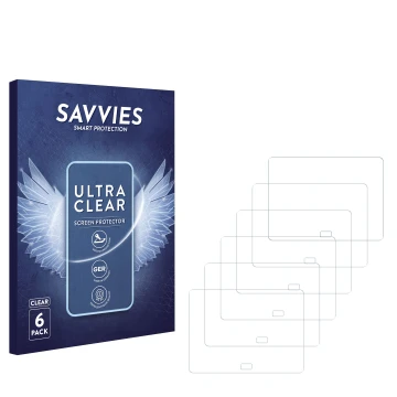 Face avant d’un emballage produit avec le logo de la marque Savvies. À côté se trouve la protection d’écran correspondante.