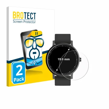 Face avant d’un emballage produit avec le logo de la marque BROTECT. À côté, l’appareil Montres (Circulaire, ø: 19 mm) est rep