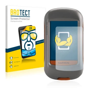 Face avant d’un emballage produit avec le logo de la marque BROTECT. À côté, l’appareil Garmin Dakota 20 est représenté avec l