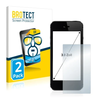 Face avant d’un emballage produit avec le logo de la marque BROTECT. À côté, l’appareil est représenté avec la protection d’éc