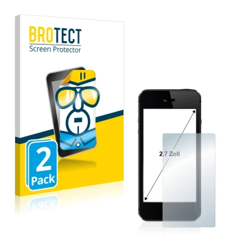 Face avant d’un emballage produit avec le logo de la marque BROTECT. À côté, l’appareil est représenté avec la protection d’éc