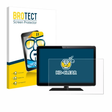 Face avant d’un emballage produit avec le logo de la marque BROTECT. À côté, l’appareil est représenté avec la protection d’éc