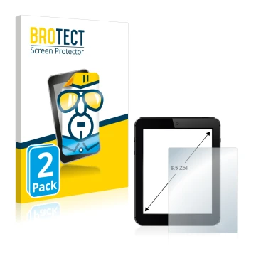 Face avant d’un emballage produit avec le logo de la marque BROTECT. À côté, l’appareil est représenté avec la protection d’éc