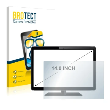 Face avant d’un emballage produit avec le logo de la marque BROTECT. À côté, l’appareil est représenté avec la protection d’éc