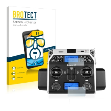 Face avant d’un emballage produit avec le logo de la marque BROTECT. À côté, l’appareil Graupner MC-20 HoTT est représenté ave