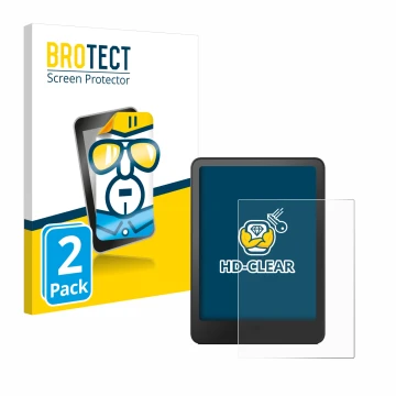 Face avant d’un emballage produit avec le logo de la marque BROTECT. À côté, l’appareil Amazon Kindle Paperwhite 2012 est repr