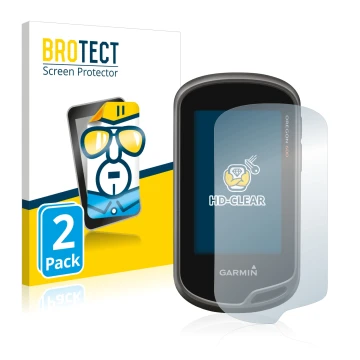 Face avant d’un emballage produit avec le logo de la marque BROTECT. À côté, l’appareil Garmin Oregon 650 est représenté avec 