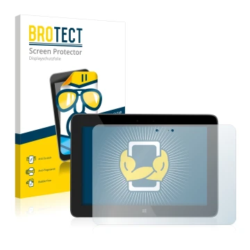 Face avant d’un emballage produit avec le logo de la marque BROTECT. À côté, l’appareil HP 5600EG Omni 10 est représenté avec 