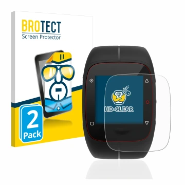 Face avant d’un emballage produit avec le logo de la marque BROTECT. À côté, l’appareil Polar M400 est représenté avec la prot
