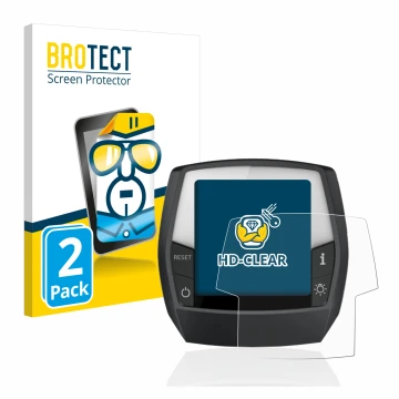 Face avant d’un emballage produit avec le logo de la marque BROTECT. À côté, l’appareil Bosch Intuvia Performance Line est rep