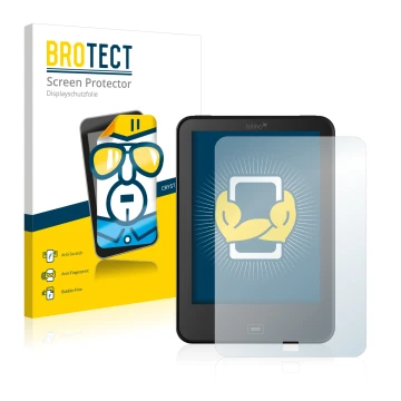 Face avant d’un emballage produit avec le logo de la marque BROTECT. À côté, l’appareil Tolino Vision 2 est représenté avec la