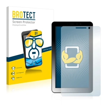 Face avant d’un emballage produit avec le logo de la marque BROTECT. À côté, l’appareil Kiano Elegance 7 3G est représenté ave