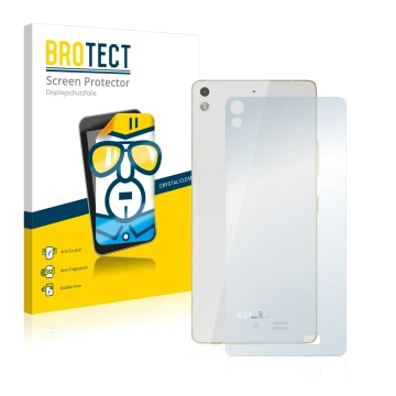 Face avant d’un emballage produit avec le logo de la marque BROTECT. À côté, l’appareil BLU Vivo Air (Arrière) est représenté 