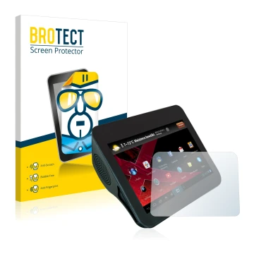 Face avant d’un emballage produit avec le logo de la marque BROTECT. À côté, l’appareil Xoro HMT 360 est représenté avec la pr