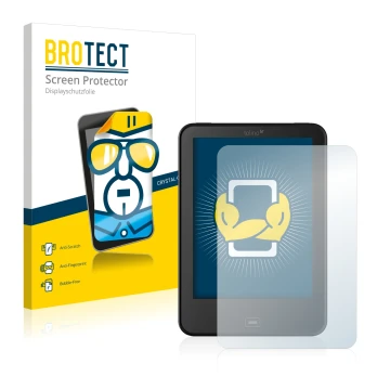 Face avant d’un emballage produit avec le logo de la marque BROTECT. À côté, l’appareil Tolino Vision 3 HD est représenté avec