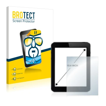 Face avant d’un emballage produit avec le logo de la marque BROTECT. À côté, l’appareil est représenté avec la protection d’éc