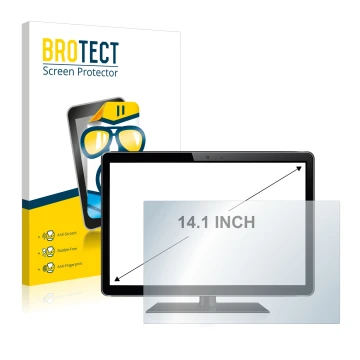 Face avant d’un emballage produit avec le logo de la marque BROTECT. À côté, l’appareil est représenté avec la protection d’éc