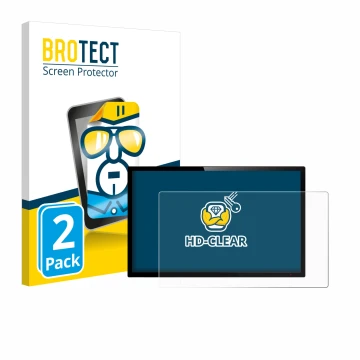 Face avant d’un emballage produit avec le logo de la marque BROTECT. À côté, l’appareil est représenté avec la protection d’éc