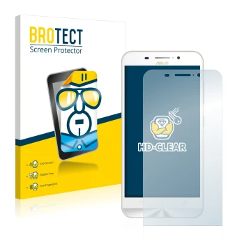 Face avant d’un emballage produit avec le logo de la marque BROTECT. À côté, l’appareil ASUS ZenFone Max ZC550KL est représent