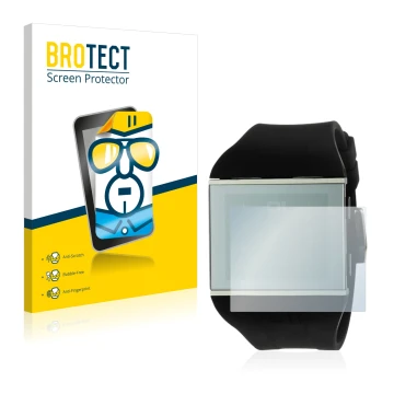 Face avant d’un emballage produit avec le logo de la marque BROTECT. À côté, l’appareil The One Slim Square est représenté ave