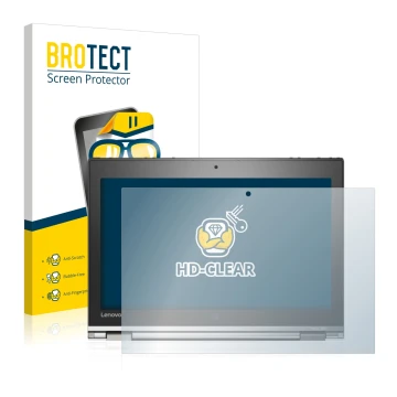 Face avant d’un emballage produit avec le logo de la marque BROTECT. À côté, l’appareil Lenovo ThinkPad Yoga 260 est représent