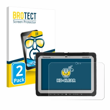 Face avant d’un emballage produit avec le logo de la marque BROTECT. À côté, l’appareil Panasonic Toughbook CF-20 MK1 est repr