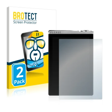 Face avant d’un emballage produit avec le logo de la marque BROTECT. À côté, l’appareil Cowon Plenue D est représenté avec la 