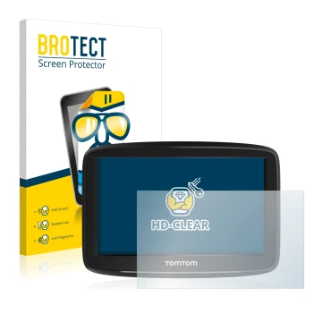 Face avant d’un emballage produit avec le logo de la marque BROTECT. À côté, l’appareil TomTom Start 52 est représenté avec la