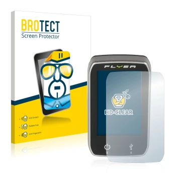 Face avant d’un emballage produit avec le logo de la marque BROTECT. À côté, l’appareil Panasonic Center Unit Console (Flyer) 