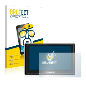 Face avant d’un emballage produit avec le logo de la marque BROTECT. À côté, l’appareil Garmin Drive 50 LM est représenté avec