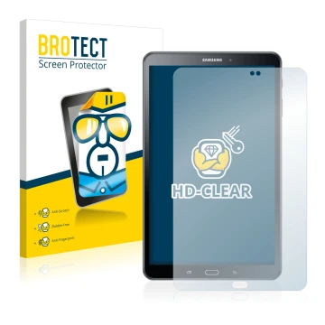 Face avant d’un emballage produit avec le logo de la marque BROTECT. À côté, l’appareil Samsung Galaxy Tab A6 10.1