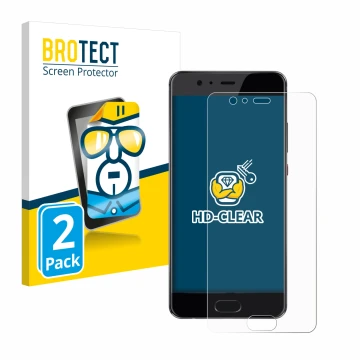 Face avant d’un emballage produit avec le logo de la marque BROTECT. À côté, l’appareil Huawei P10 Plus est représenté avec la