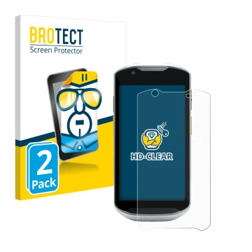 Face avant d’un emballage produit avec le logo de la marque BROTECT. À côté, l’appareil Zebra TC56 est représenté avec la prot