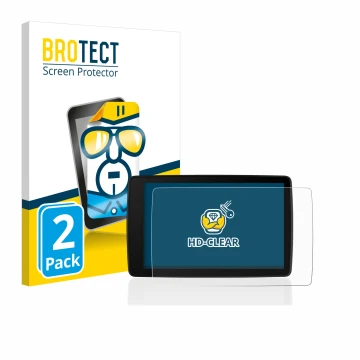 Face avant d’un emballage produit avec le logo de la marque BROTECT. À côté, l’appareil BMW Motorrad Navigator VI est représen