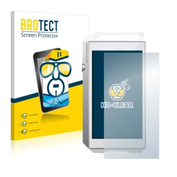 Face avant d’un emballage produit avec le logo de la marque BROTECT. À côté, l’appareil Pioneer XDP-100R est représenté avec l