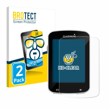 Face avant d’un emballage produit avec le logo de la marque BROTECT. À côté, l’appareil Garmin Edge Explore 820 est représenté