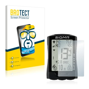 Face avant d’un emballage produit avec le logo de la marque BROTECT. À côté, l’appareil Sigma BC 23.16 est représenté avec la 