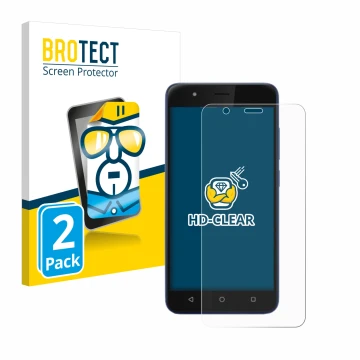 Face avant d’un emballage produit avec le logo de la marque BROTECT. À côté, l’appareil Gigaset GS270 est représenté avec la p