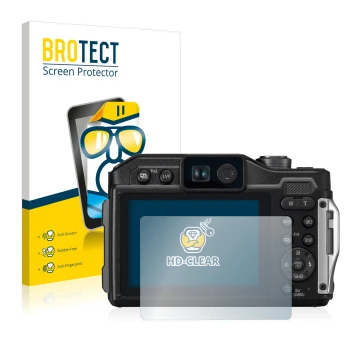Face avant d’un emballage produit avec le logo de la marque BROTECT. À côté, l’appareil Panasonic Lumix DC-FT7 est représenté 