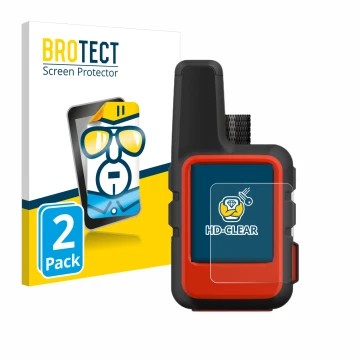 Face avant d’un emballage produit avec le logo de la marque BROTECT. À côté, l’appareil Garmin inReach Mini est représenté ave