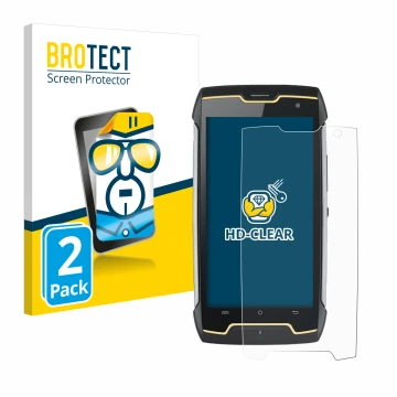 Face avant d’un emballage produit avec le logo de la marque BROTECT. À côté, l’appareil Cubot King Kong est représenté avec la