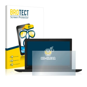 Face avant d’un emballage produit avec le logo de la marque BROTECT. À côté, l’appareil Lenovo Thinkpad X280 est représenté av