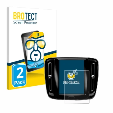 Face avant d’un emballage produit avec le logo de la marque BROTECT. À côté, l’appareil Volvo XC40 Sensus Connect 8.7