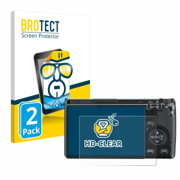 Face avant d’un emballage produit avec le logo de la marque BROTECT. À côté, l’appareil Ricoh GR III 2019 R02010 est représent