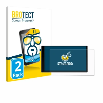 Face avant d’un emballage produit avec le logo de la marque BROTECT. À côté, l’appareil Garmin DriveTrack 71 est représenté av